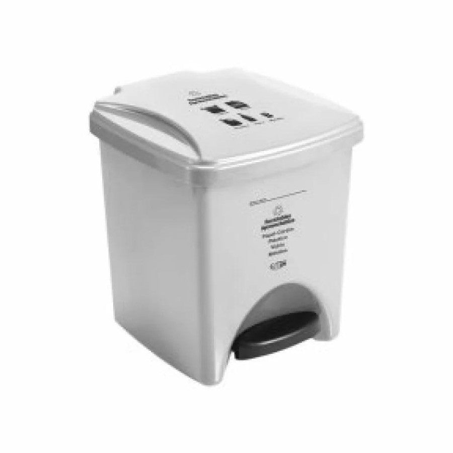 Papelera Clásica Pedal 20 Litros Blanco con Logo / Estra - imagen 1