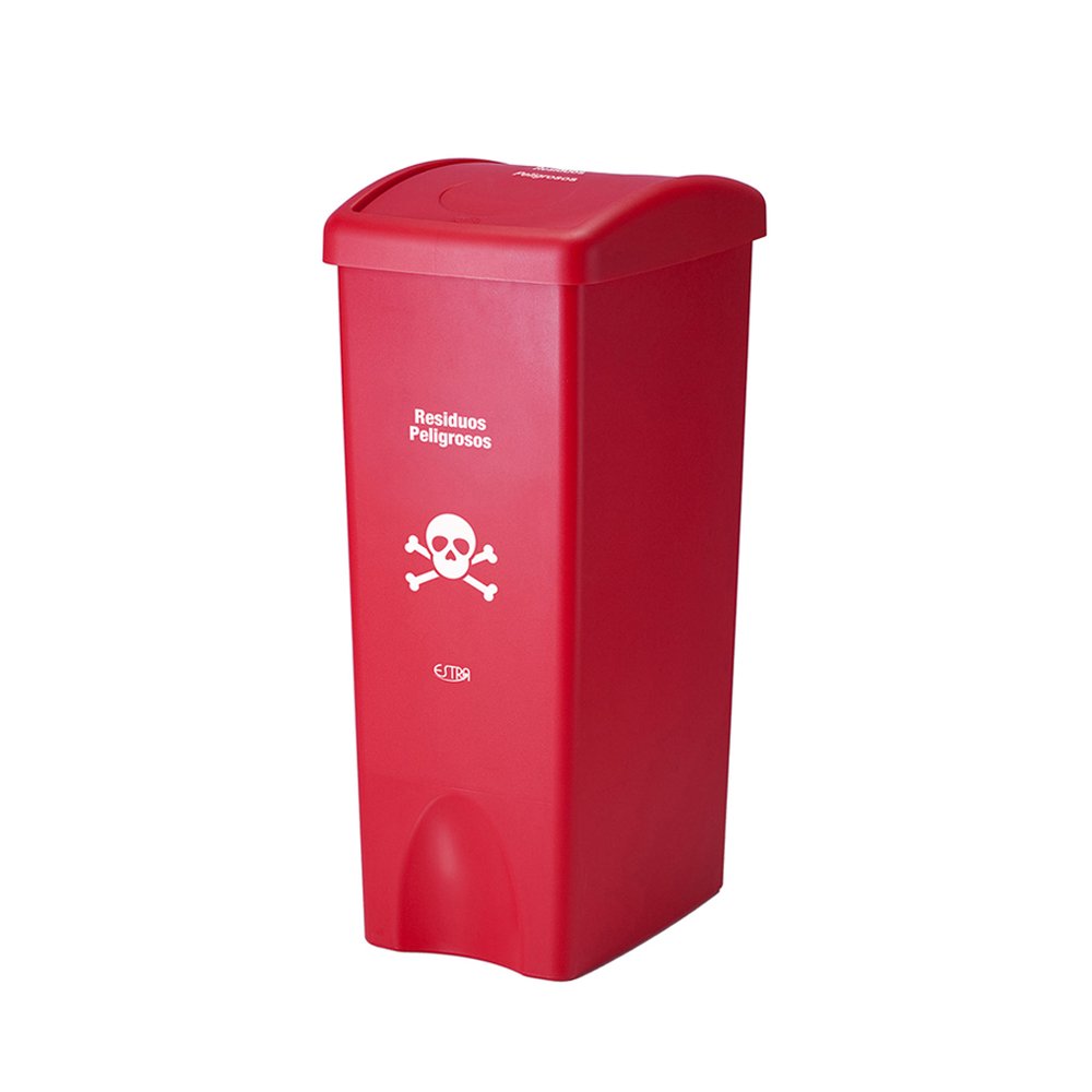 Papelera Clásica Vaivén Rojo Tapa Plana 53 Litros / Estra - imagen 1