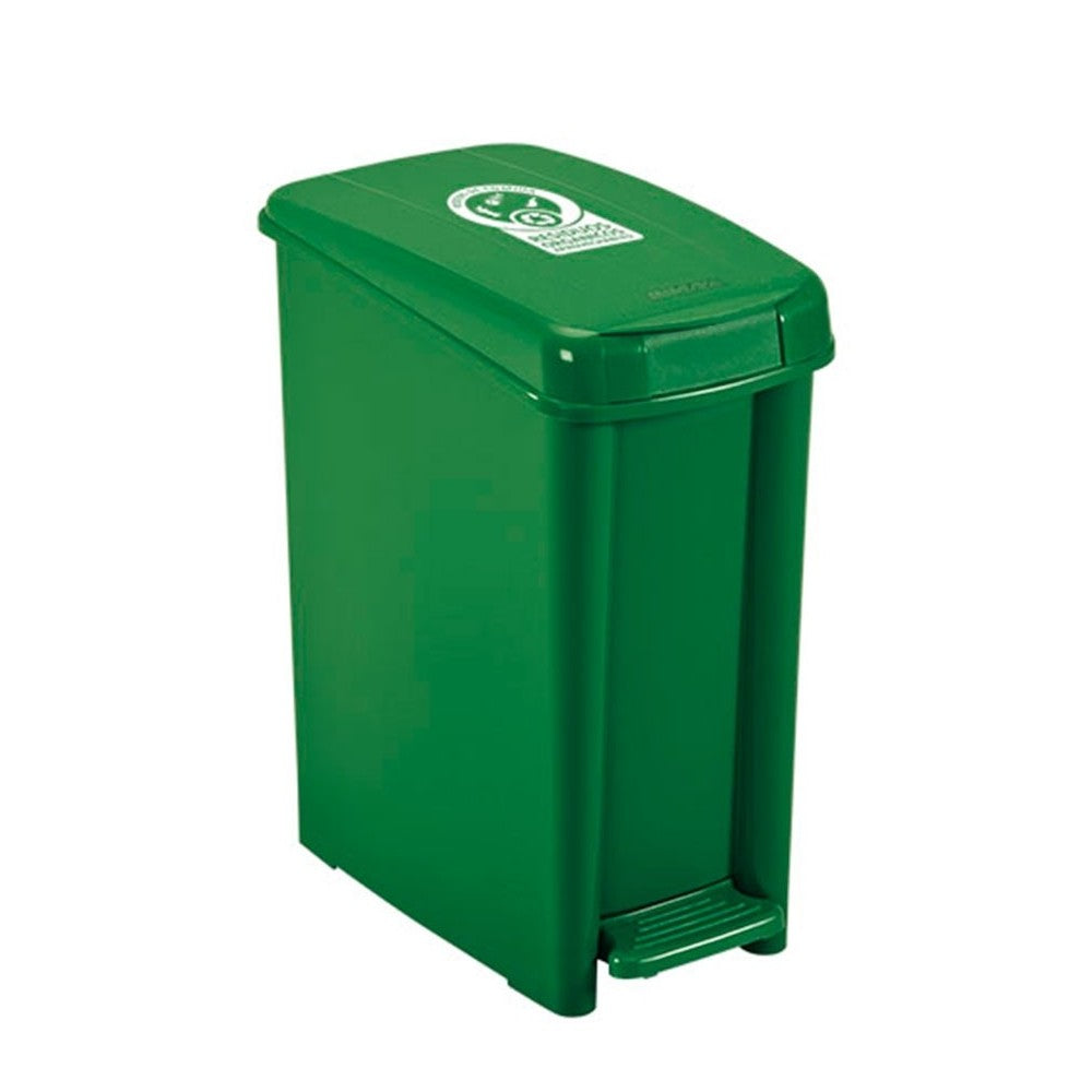 Basurero Pedal Delgado 10 Litros Verde / Rimax - imagen 1