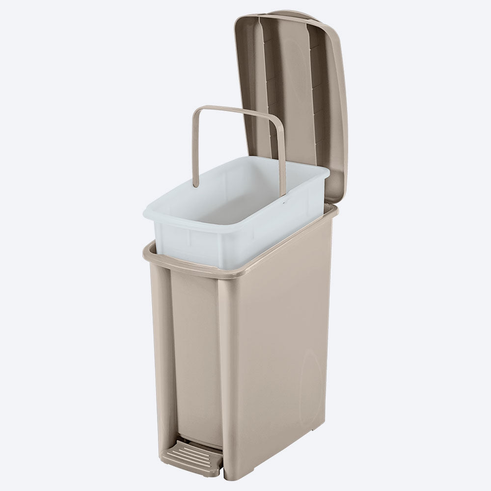 Basurero de Pedal Delgado 10 Litros Taupe / Rimax - imagen 1