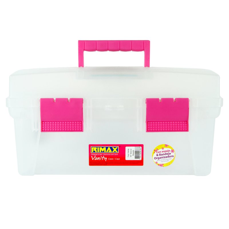 Caja de Herramientas 16" con Tapa Organizadora Natural Fucsia Vanity/ Rimax - imagen 1