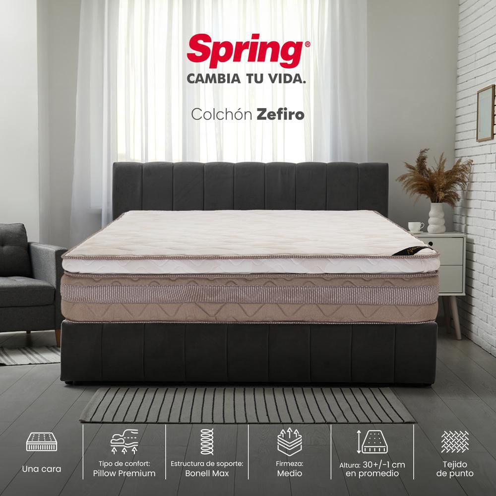 Colchón Queen Zefiro 160X190 Cm SPRING Queen (160 x 190 cm) Resortado Semifirme - imagen 1