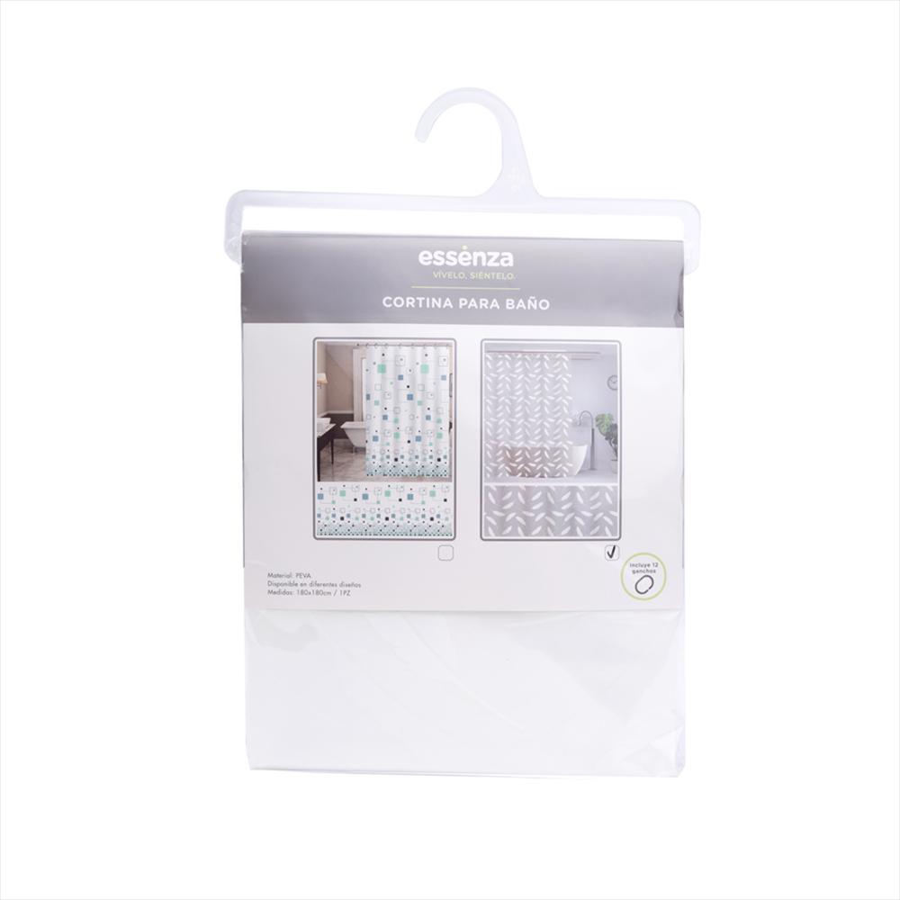 Cortina De Baño Peva Plumas Blanco 180X180cm Essenza - imagen 1