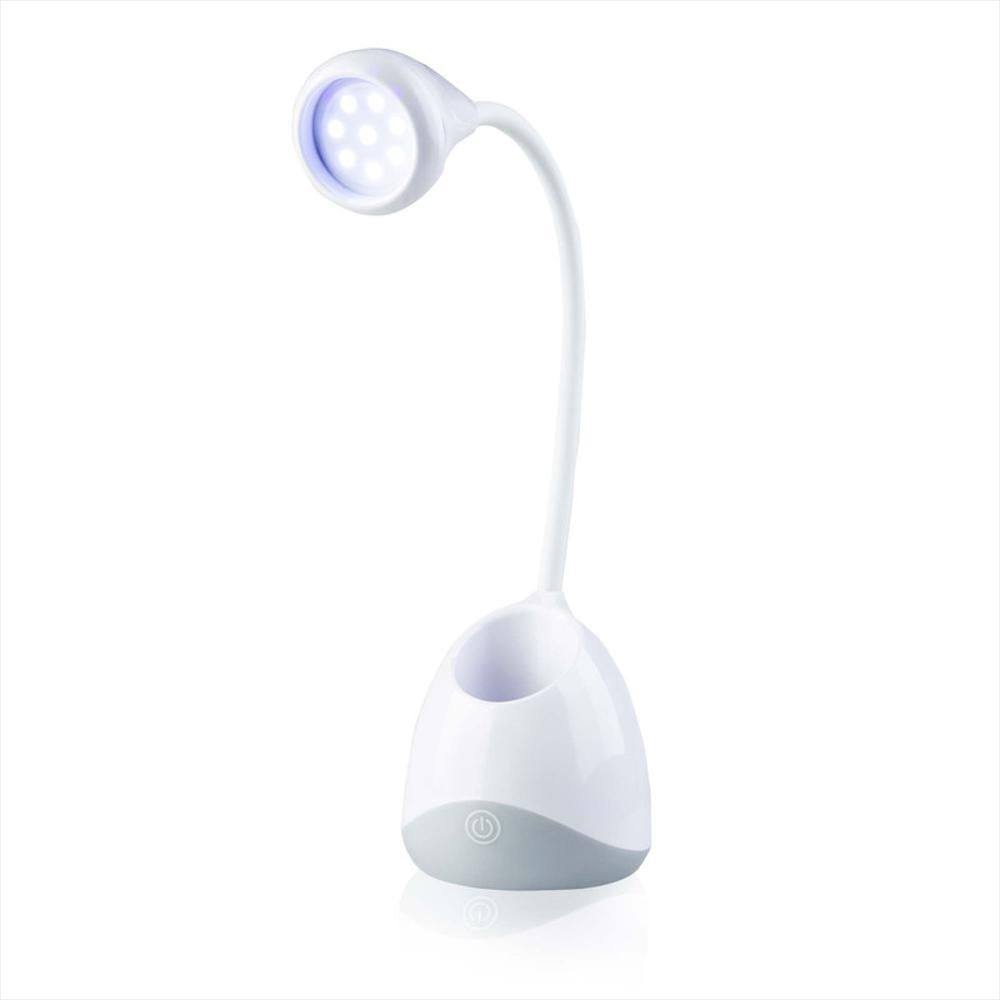 Lámpara De Mesa De Noche Moderna Con Luz Led Uv Y Puerto Usb Blanco - imagen 1