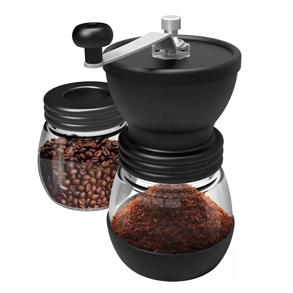 Molino Manual De Café Doble Recipiente Negro - imagen 1