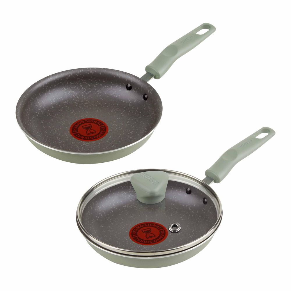 Set 2 cacerolas 16cm tapa de vidrio IMUSA Antiadherente Fresh 3 piezas Verde - imagen 1