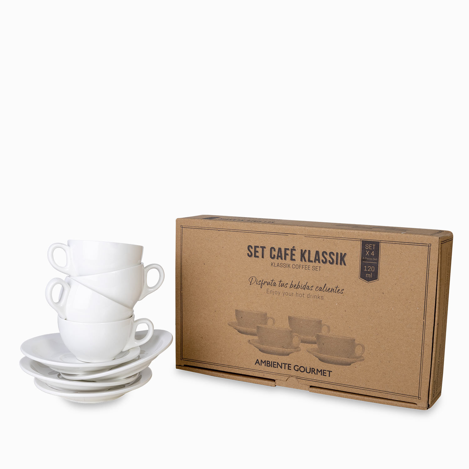 Pocillo y plato Klassik 120ml 8 piezas - imagen 1