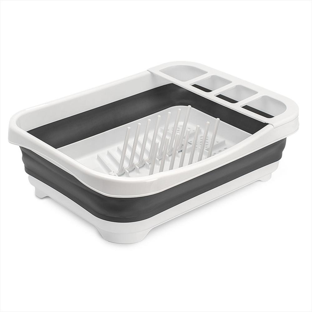 Escurridor De Platos Plegable Con Drenaje Y Compartimentos - imagen 1
