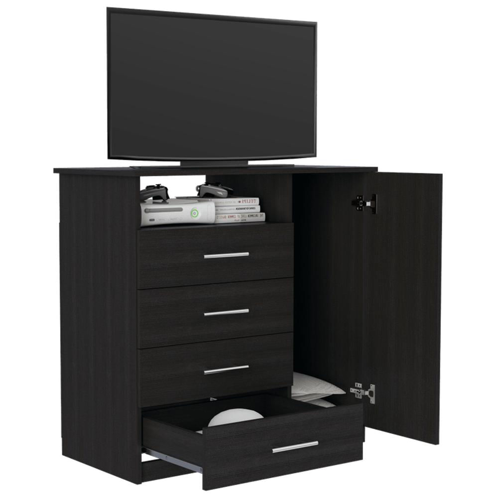 Organizador Barlovento, Wengue, Con Cuatro Cajones Y Una Puerta - imagen 1