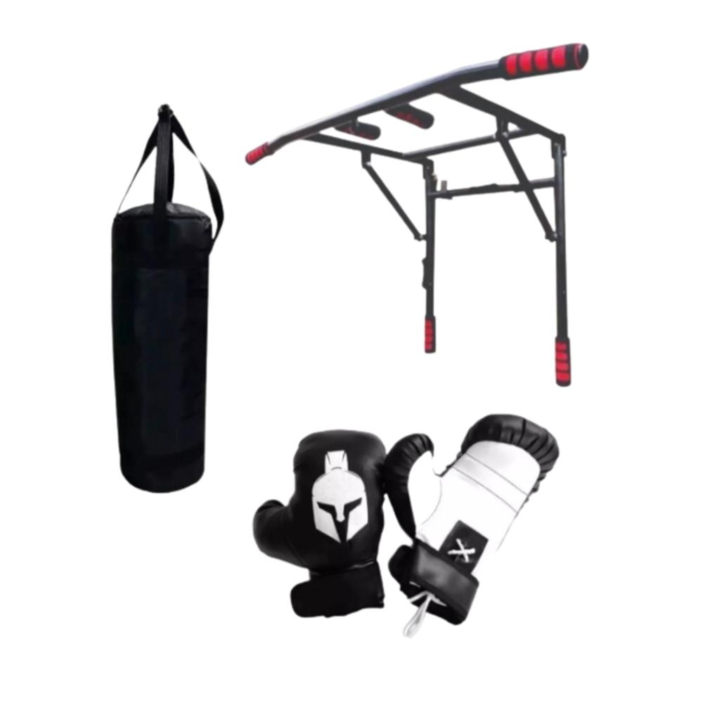 Barra De Ejercicio Plegable 3 En 1 + Saco De Boxeo Y Guantes - imagen 1