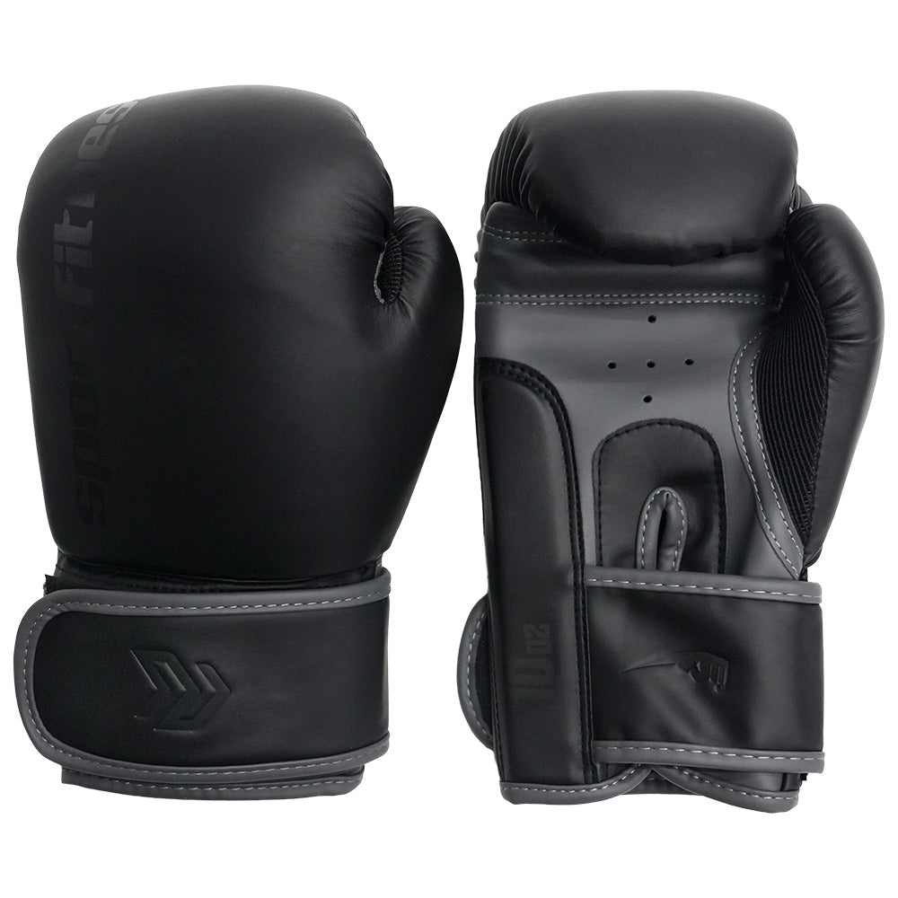 Guante Boxeo 10 OZ Negro Gris - imagen 1