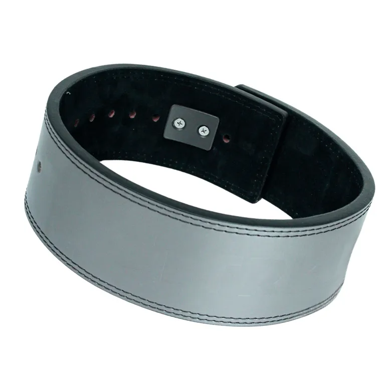 Cinturon Cuero Pesas Gym Powerlifting Hebilla Palanca Gris S - imagen 1