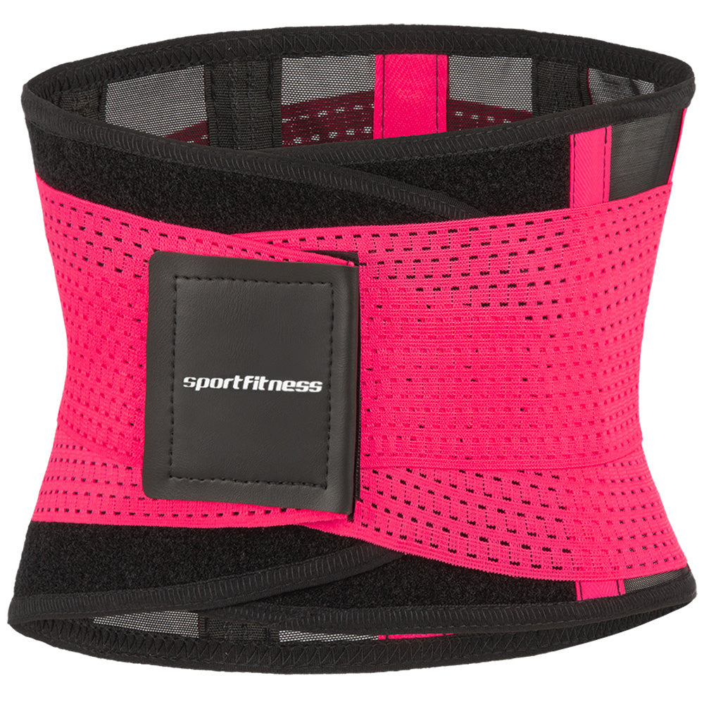 Cinturón Abdominal Doble Ajuste Negro Fucsia - imagen 1