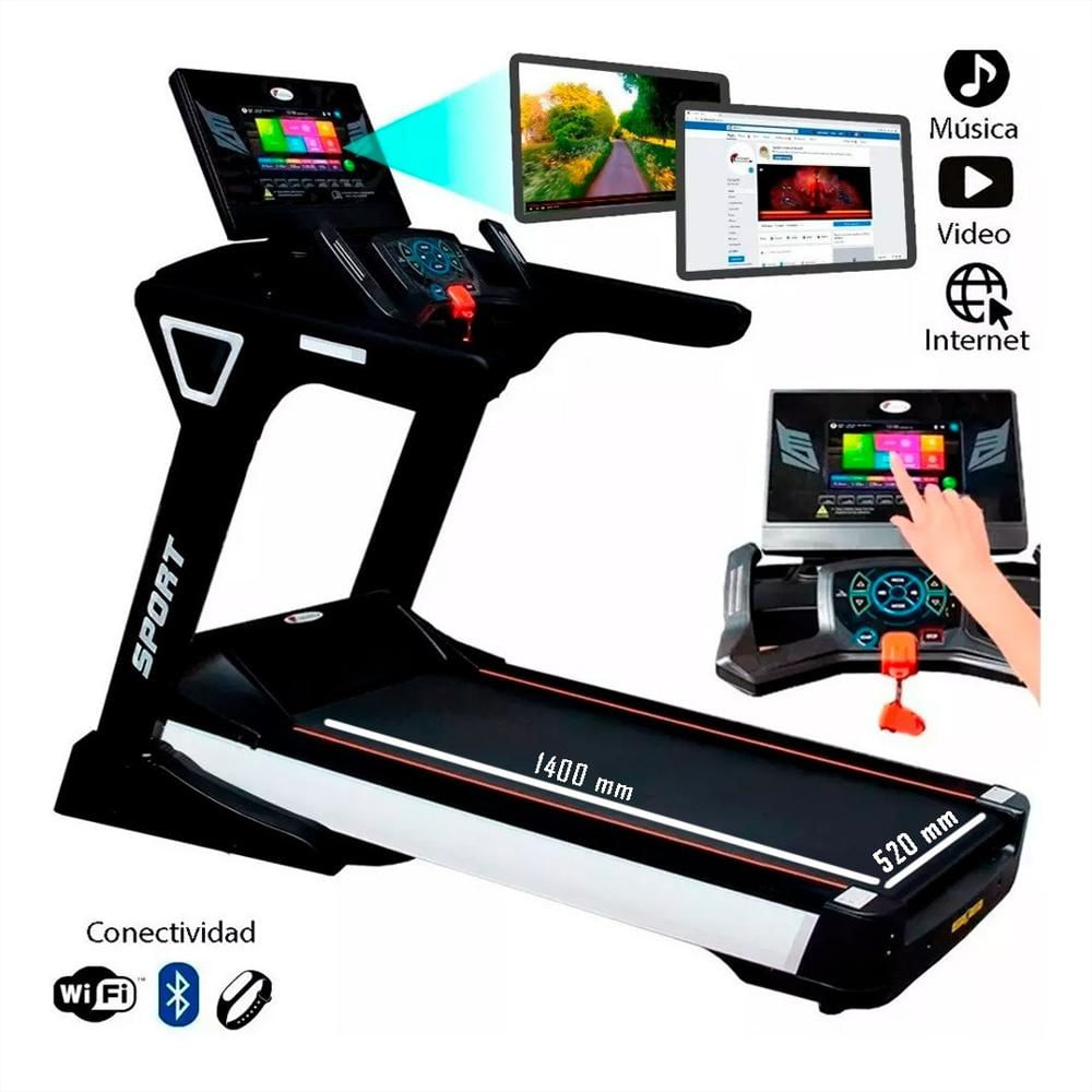 Caminadora Electrica Centurfit 3.6 Hp Pantalla Wifi Videos Color Negro - imagen 1