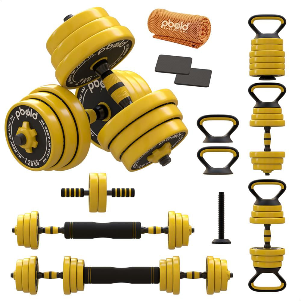 Kit Juego Pesas Mancuernas Ejercicio Ajustables Encauchetada Pbold Metálicas Pesas Rusas Gimnasio Gym - imagen 1