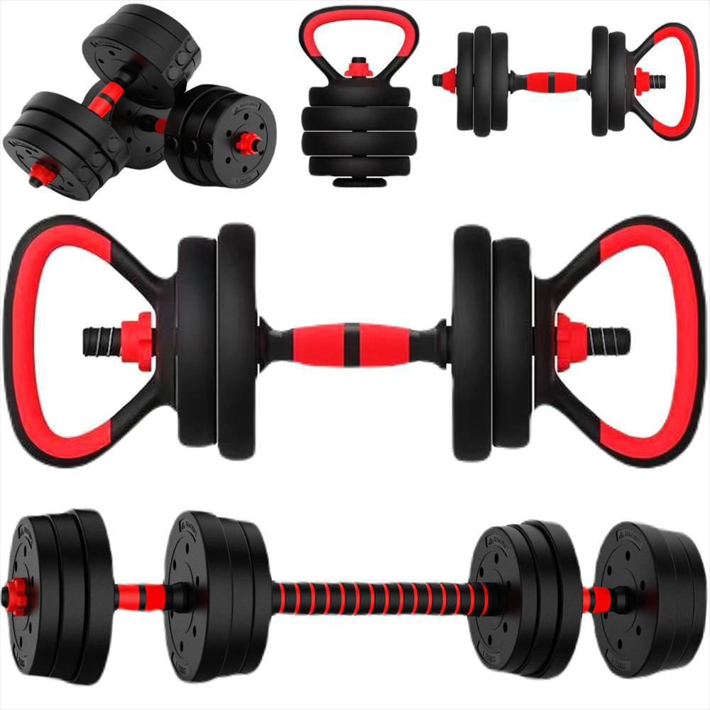 Kit Pesas Rusas 20 Kg Set Convertible Barra Larga 40 Lb - imagen 1