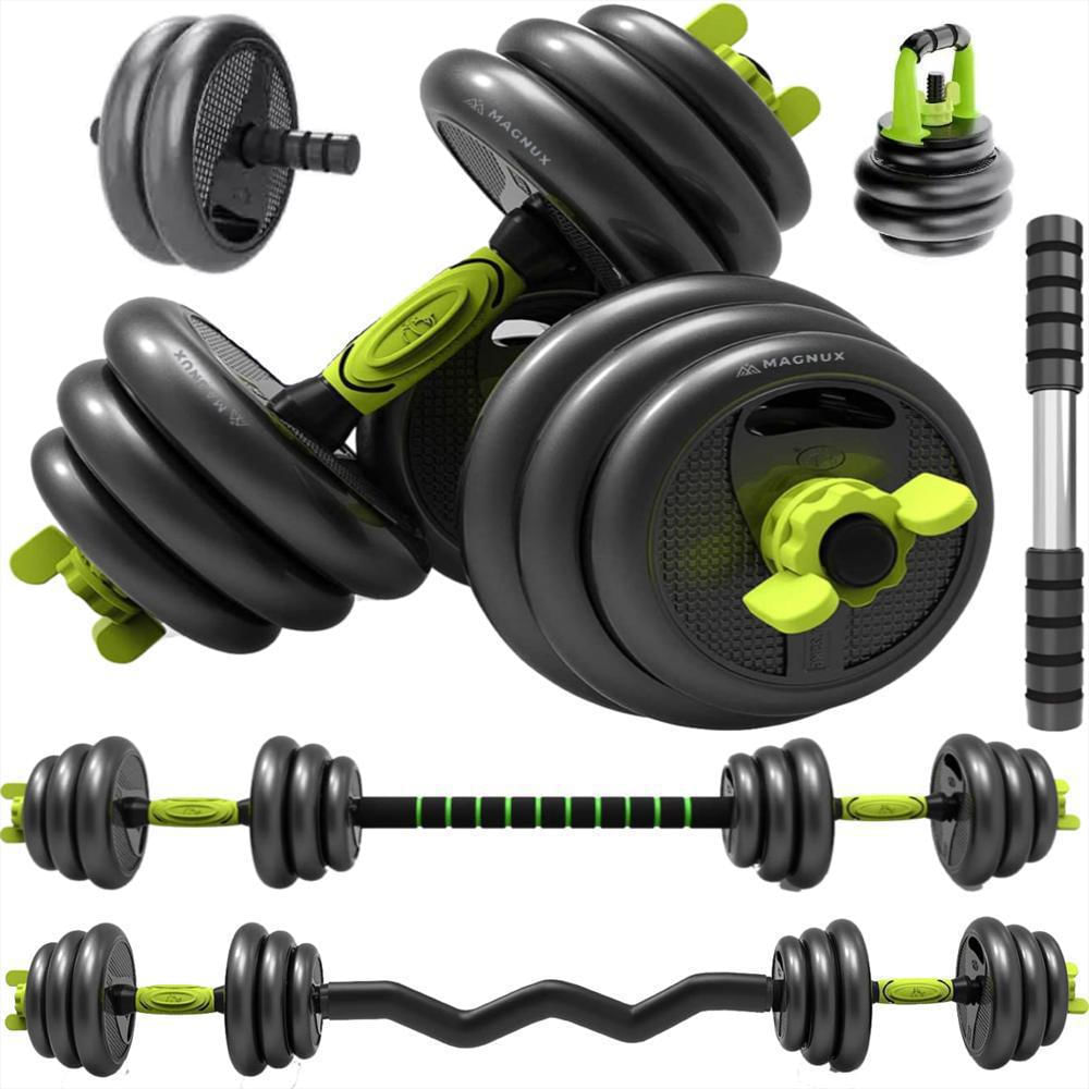 Kit Pesas Rusas 40 Kilos Verde Magnux Set Convertible Pesa Rusa Barra Larga 80Lb - imagen 1