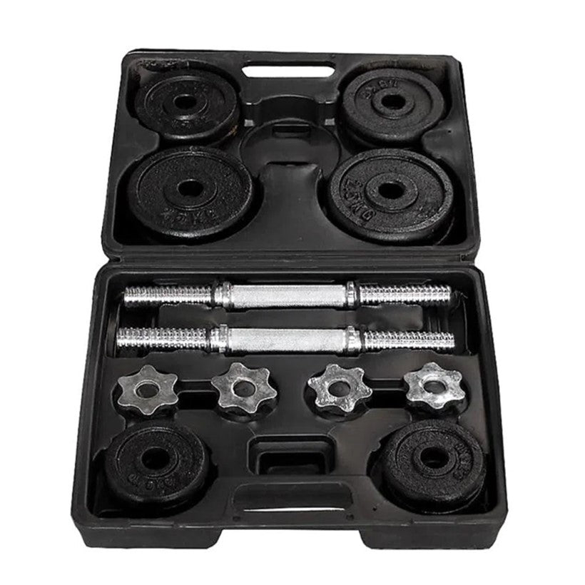 Kit de mancuernas 23kg black plate - imagen 1