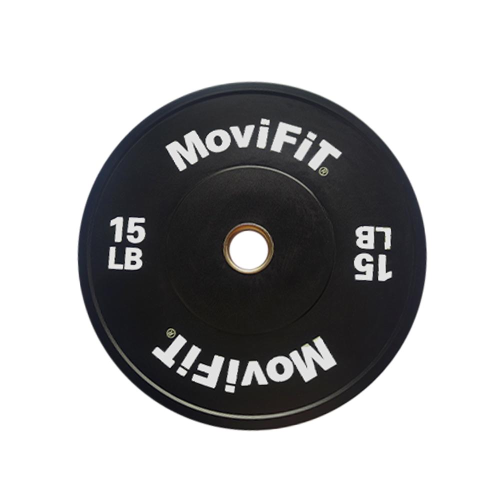 Disco Bumper Olímpico En Caucho Negro 15Lbs - imagen 1