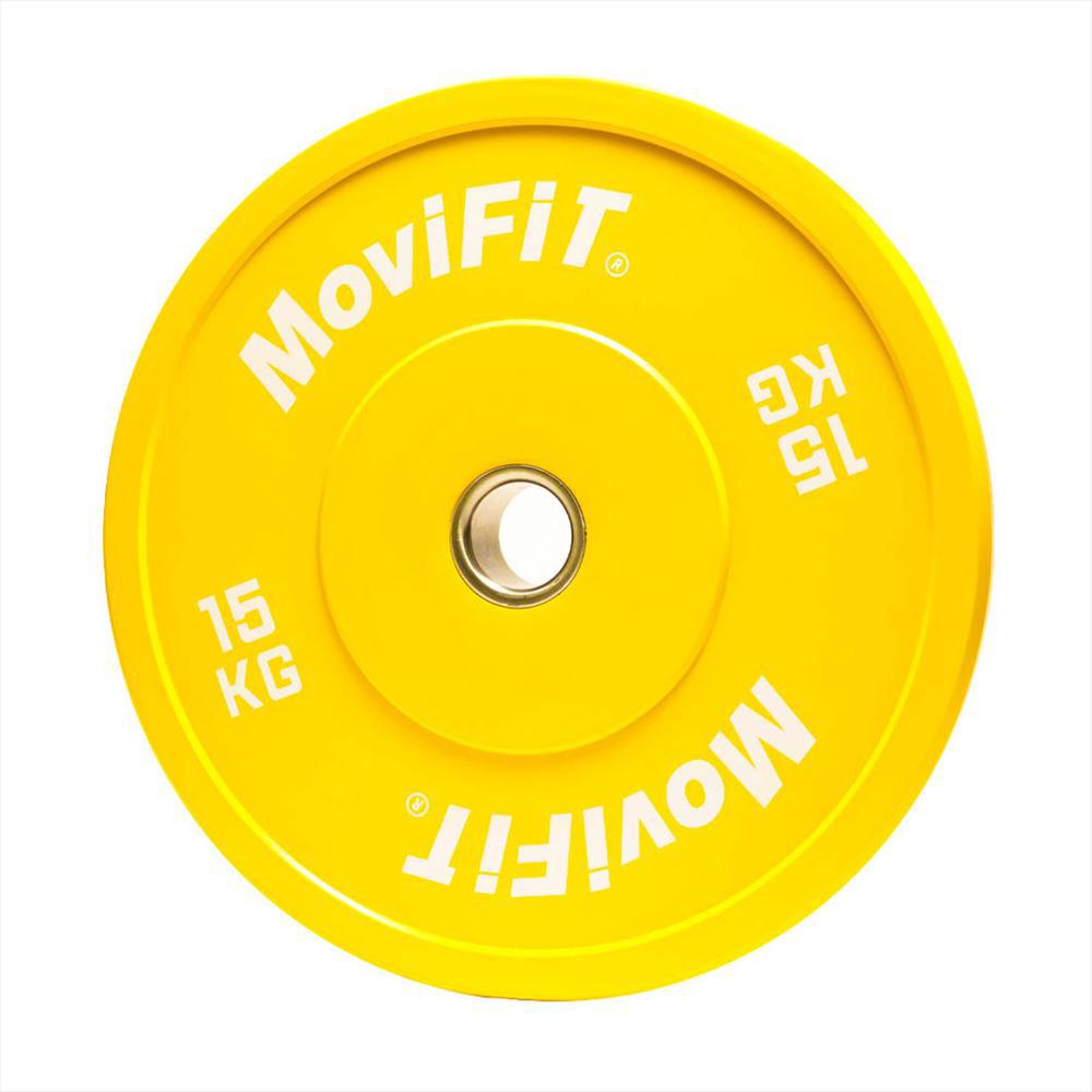 Disco Olímpico En Caucho Amarillo 15Kg - imagen 1