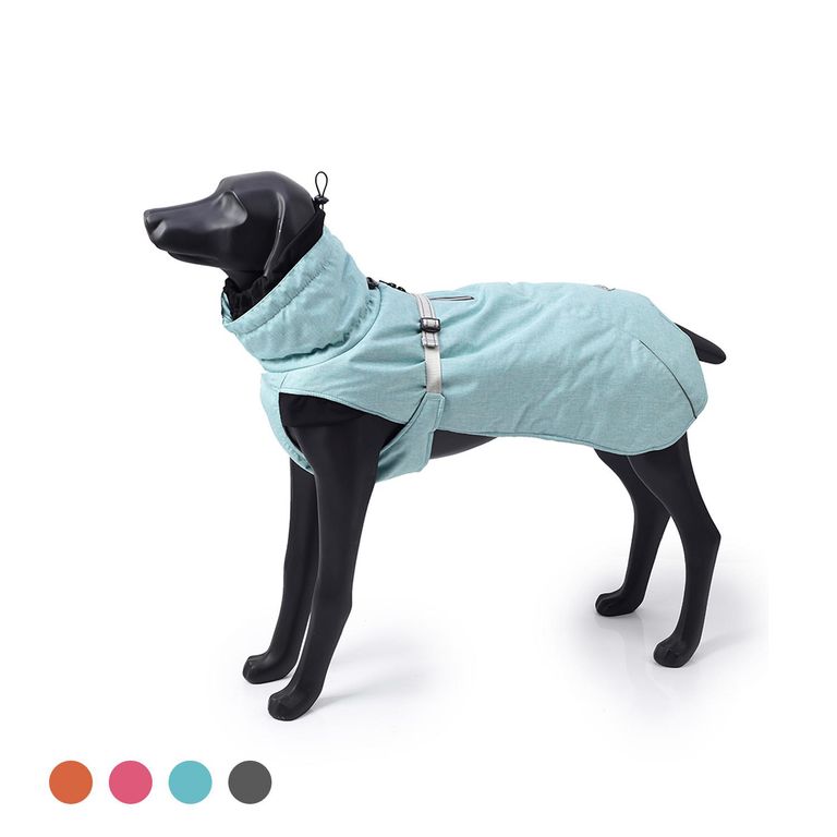 Chaqueta Impermeable Para Perro Con Forro Térmico Color Azul Talla L ...