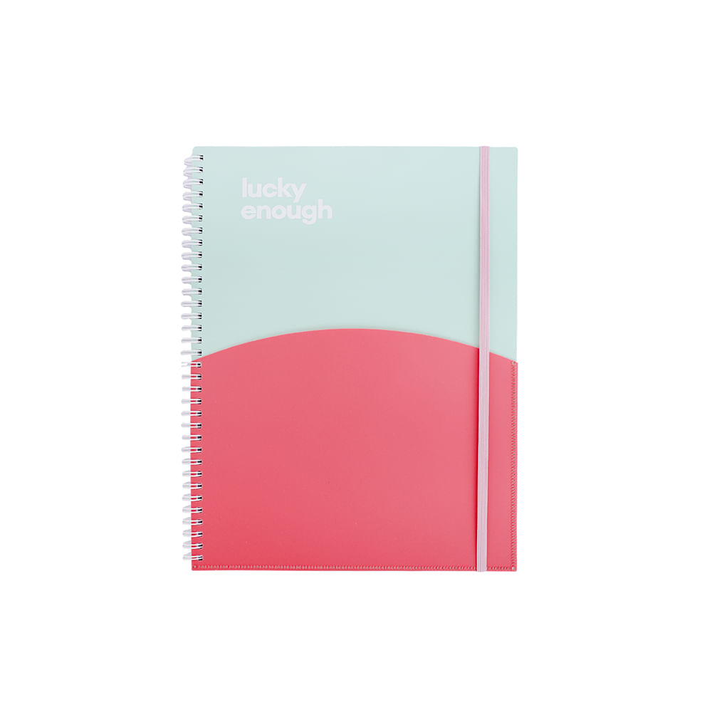 Cuaderno con Bolsillo Serie Simple Color 88 Hojas Rosa y - imagen 1