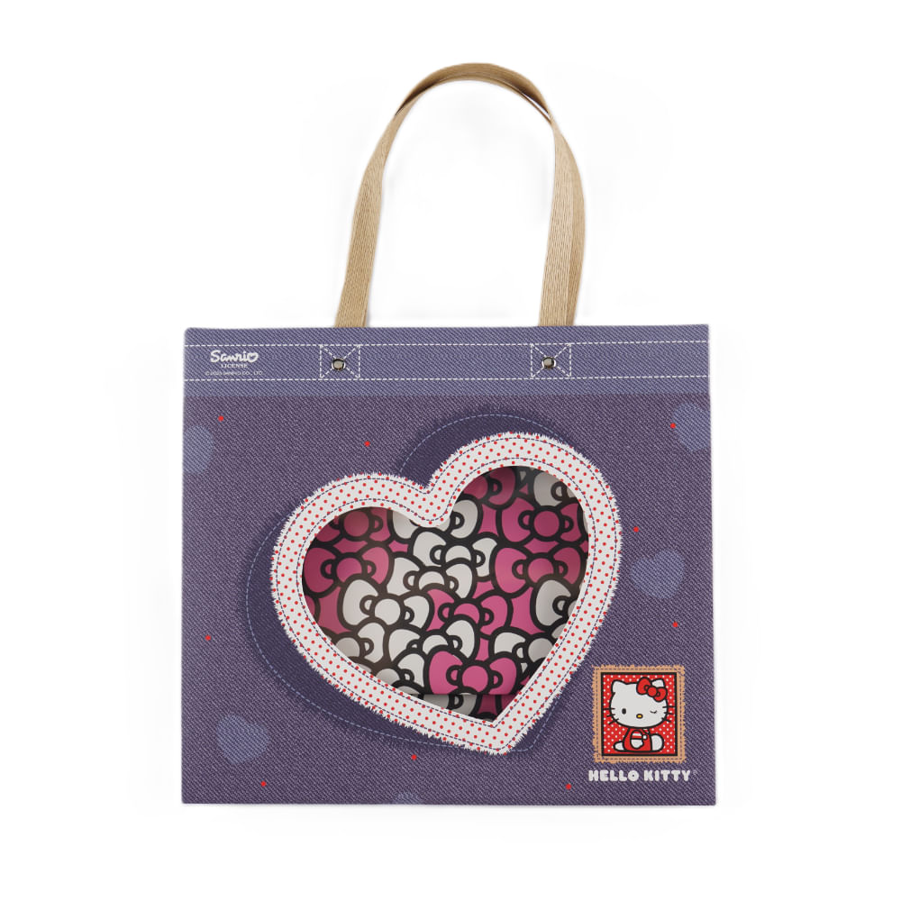 Bolsa de Regalo Grande con Ventana de Corazon Hello Kitty Serie Sanrio Azul - imagen 1