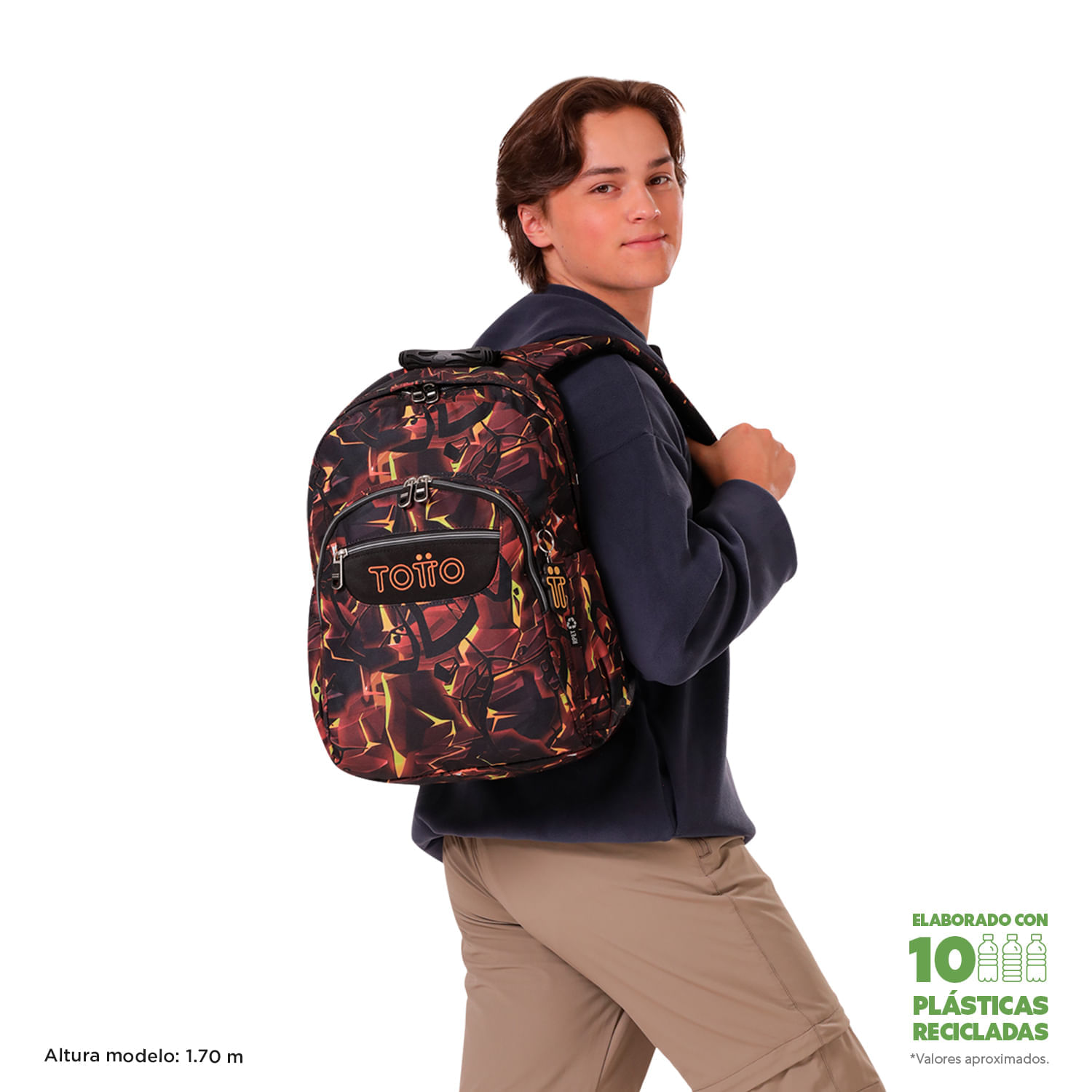 Morral Juvenil Porta PC 14" Acuarela Gris - imagen 1