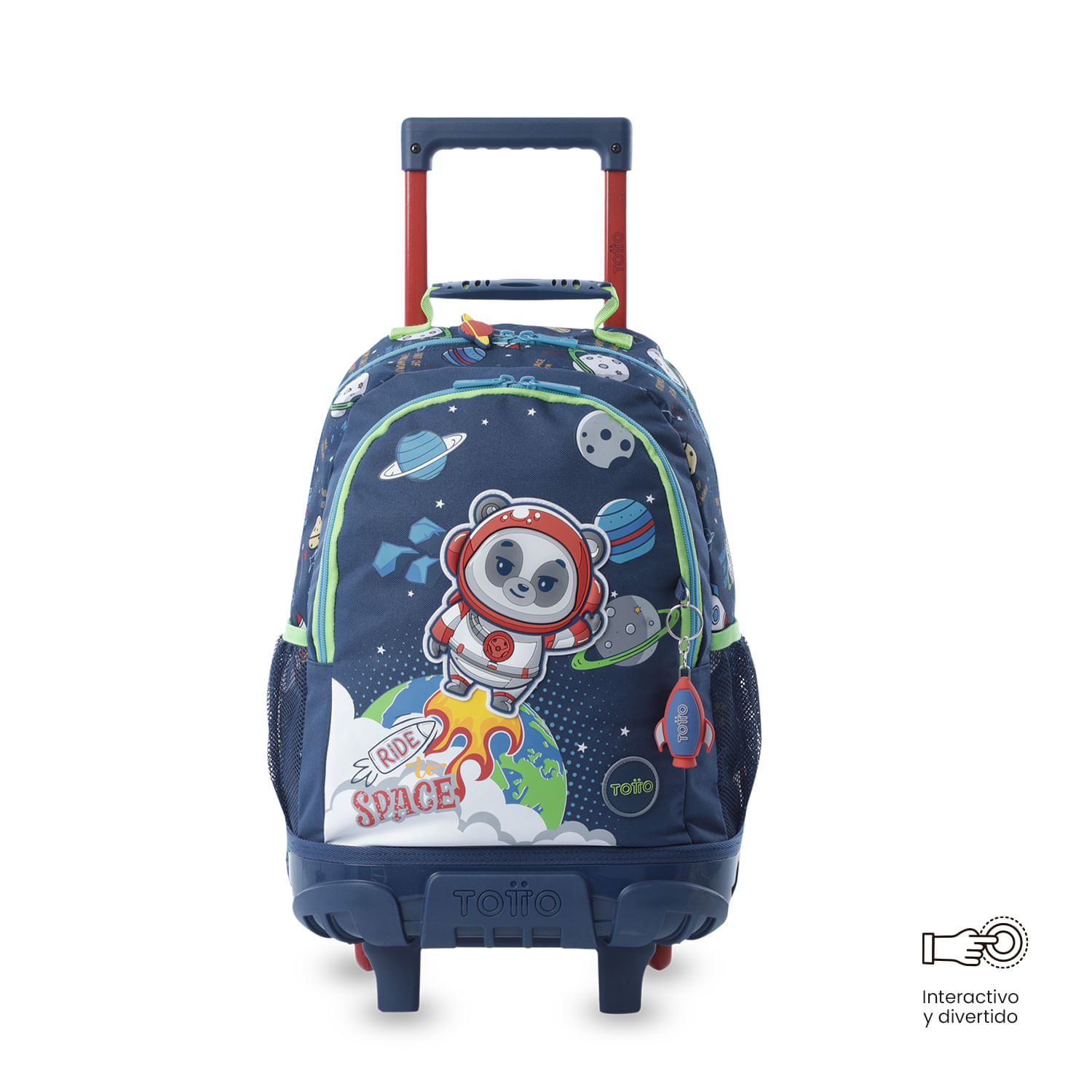 Maleta para Niño con ruedas + Libro Para Colorear Panda Space Azul - imagen 1