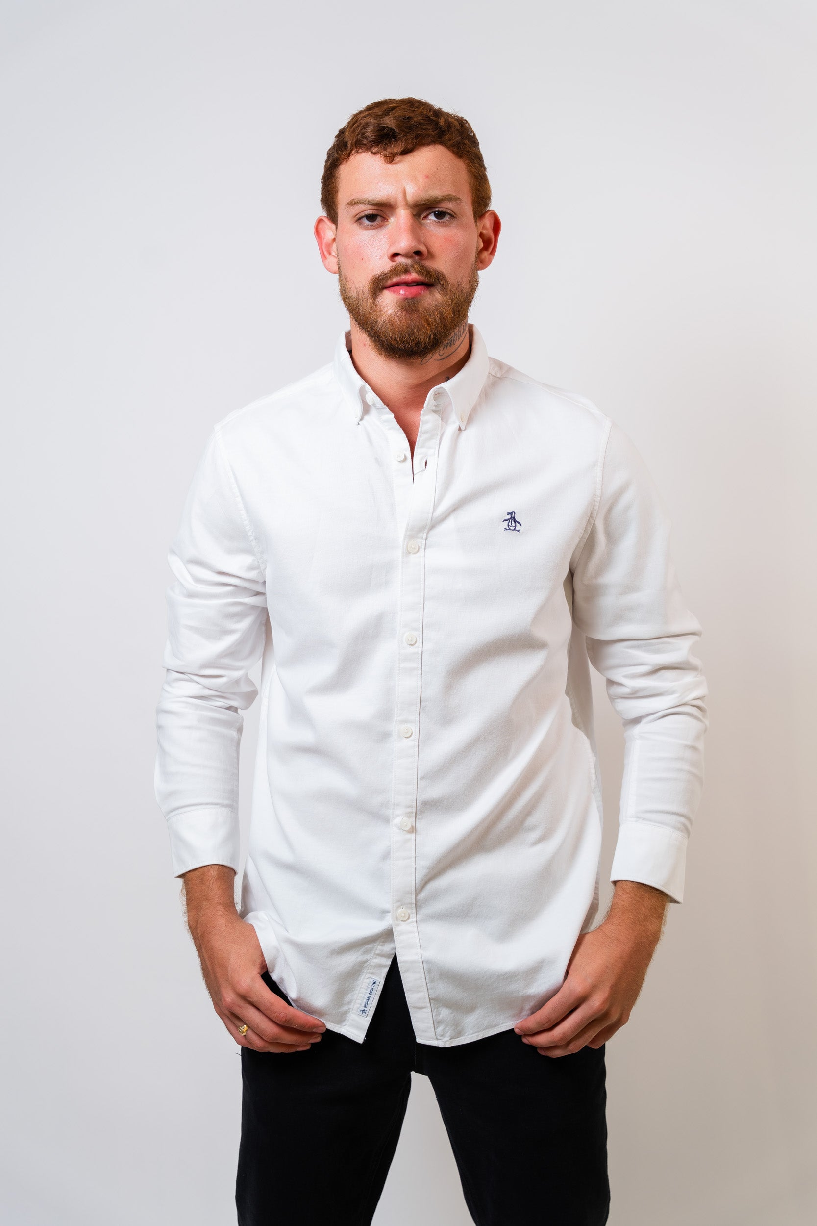 Camisa Blanca Hombre Manga Larga Penguin - imagen 1