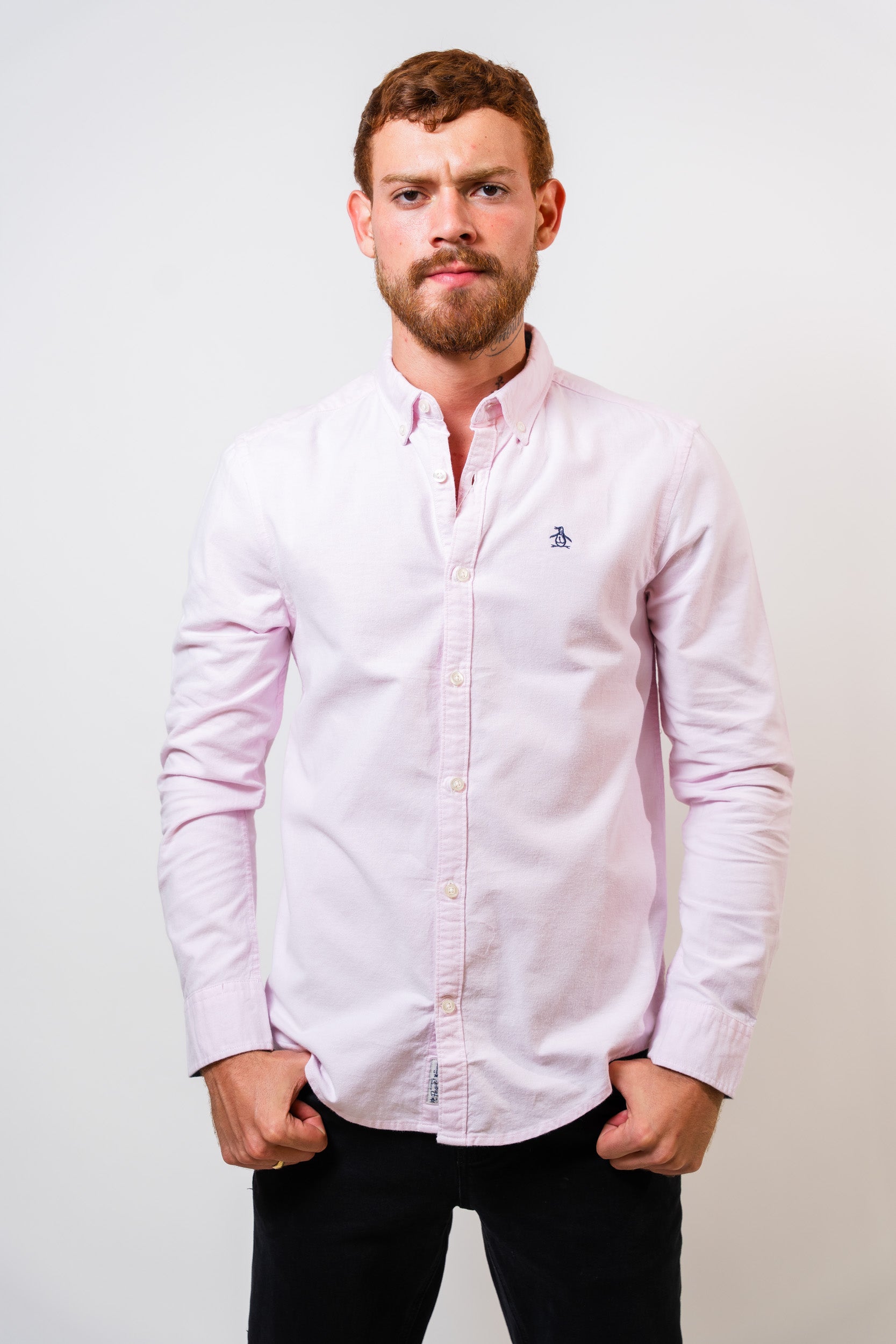 Camisa Rosada Hombre Manga Larga Penguin - imagen 1