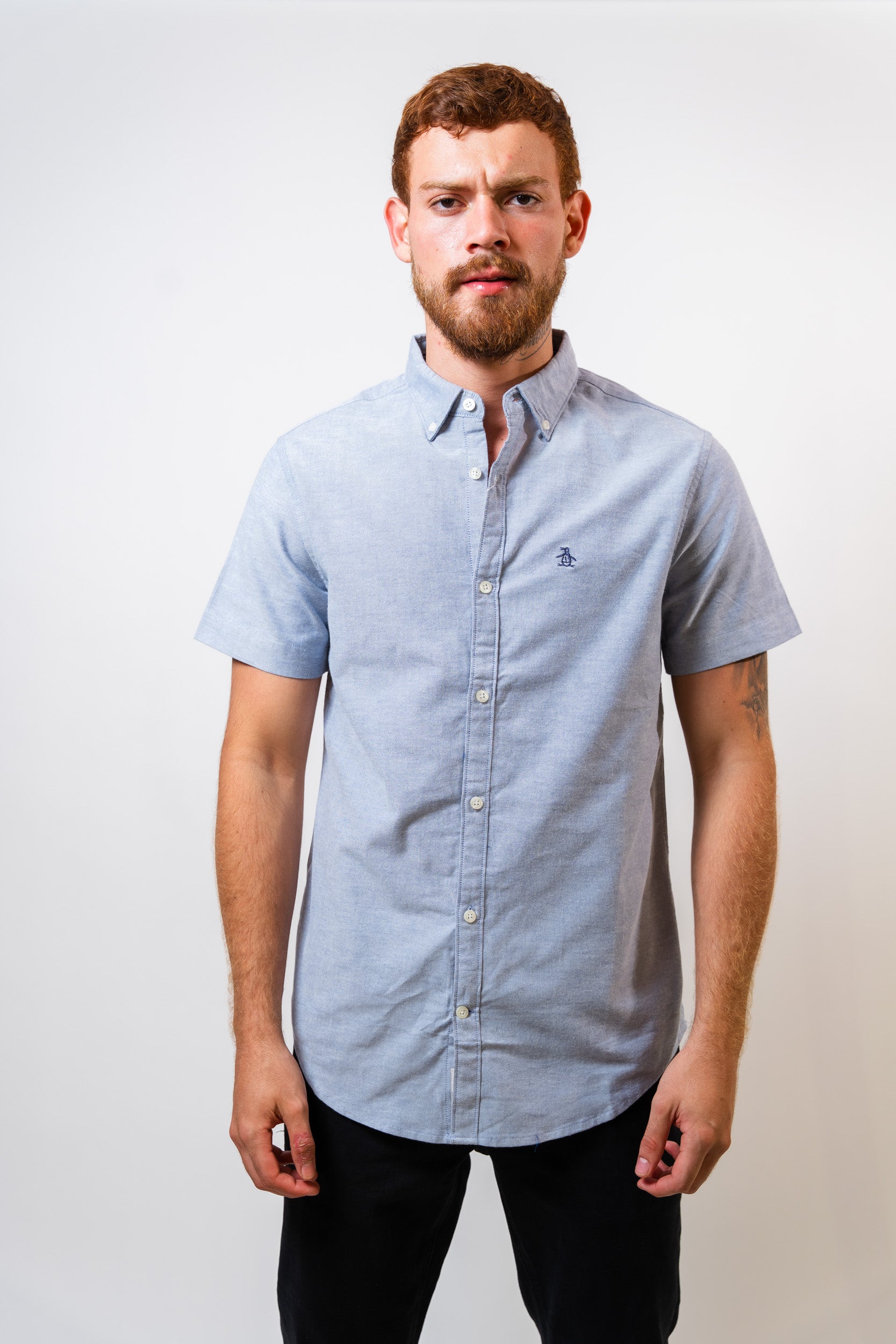Camisa Gris Hombre Manga Corta Penguin - imagen 1