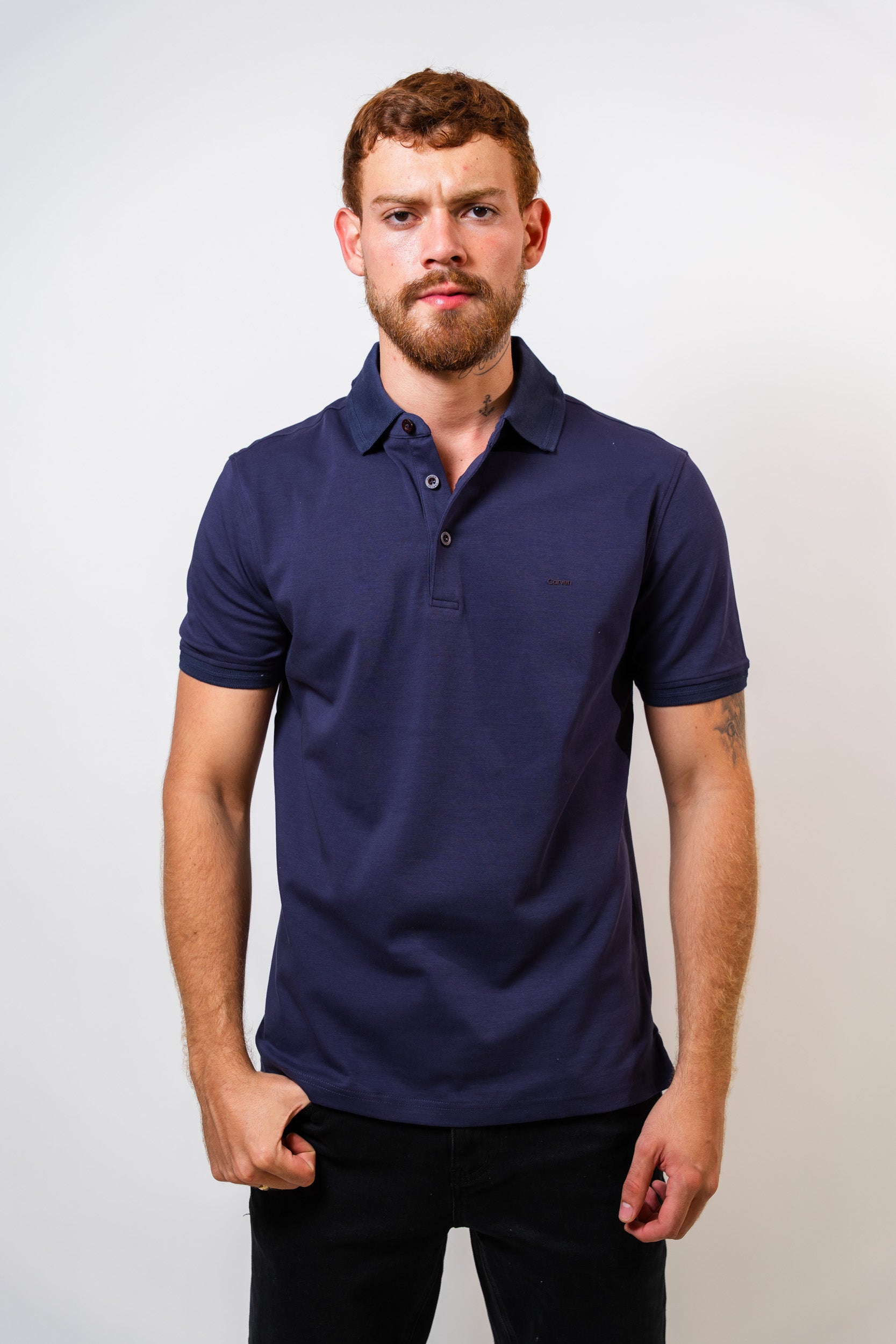 Polo Azul Hombre Carven - imagen 1