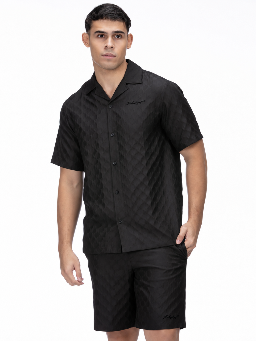 Camisa Negra Manga Corta Hombre Karl Lagerfeld - imagen 1