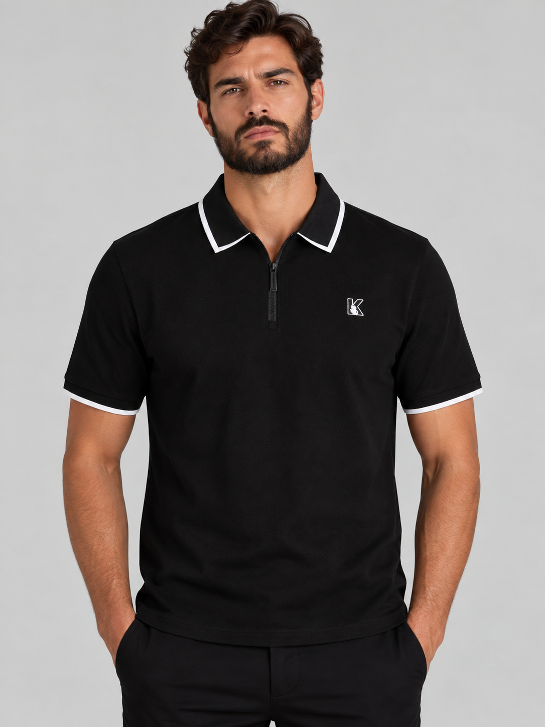 Polo Negro Hombre Karl Lagerfeld - imagen 1